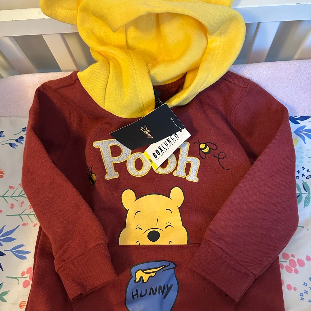 Kids Pooh Hoodie - Red and Yellow